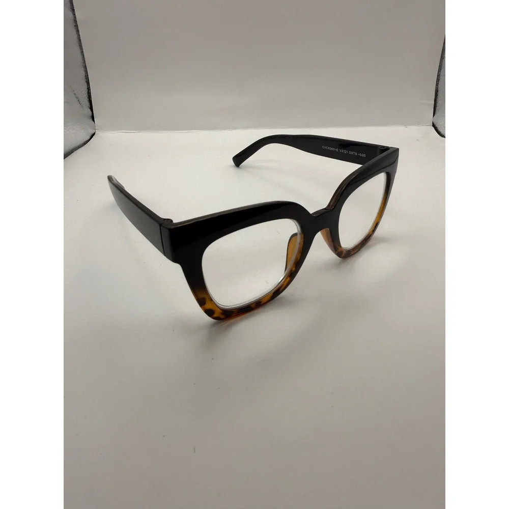 Vince Camuto Reading Glasses +3.00 Black Tortoise‎ Square Frame CVCX0401-E VX121